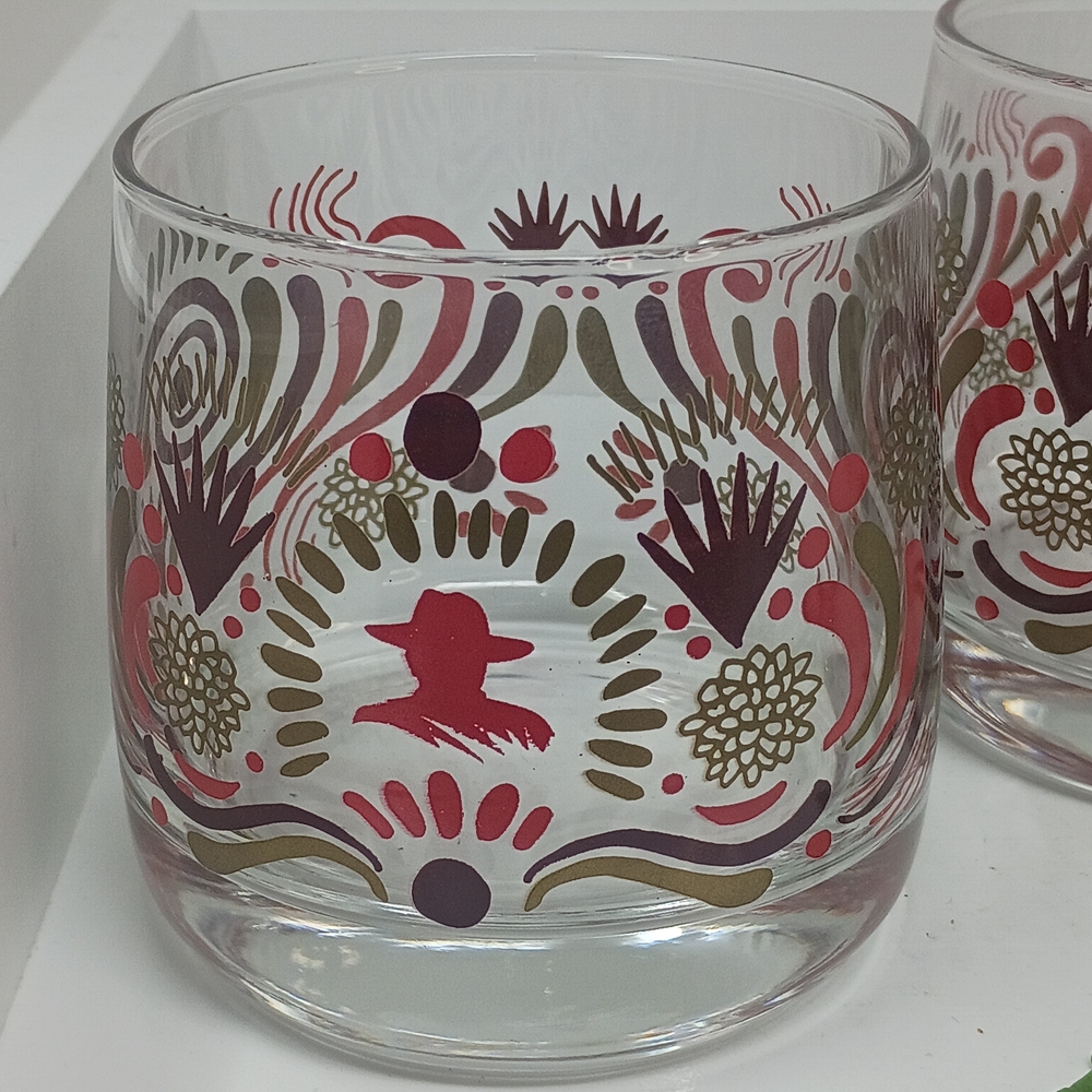 Set of 2 Don Julio Patterned Glass Tumblers Drinking Glasses - Picture 3 of 5